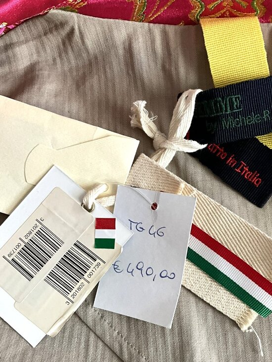 FEMME by Michele R Women's Floral Jacquard Brocade Blazer Pink Gold Italy - Picture 10 of 10